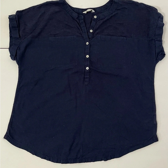 3 Lucky Brand Tops Blouses Sz M Red White & Blue - Picture 4 of 13